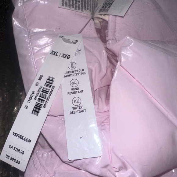 Pink High shine marshmallow Puffer Vest by pink Victoria’s Secret xxl nwt! - Picture 8 of 9